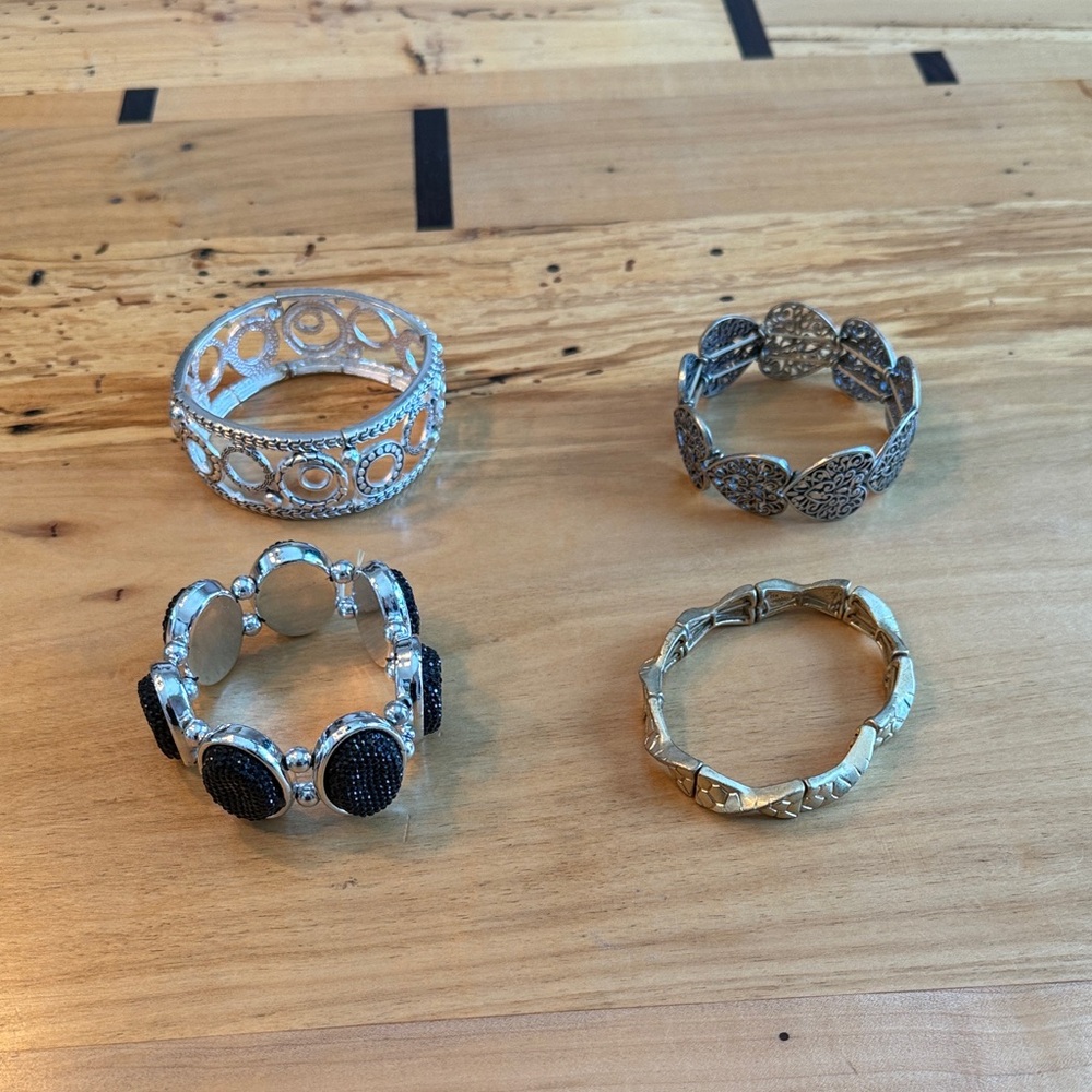 Elegant Silver and Gold Women's Bracelet Set